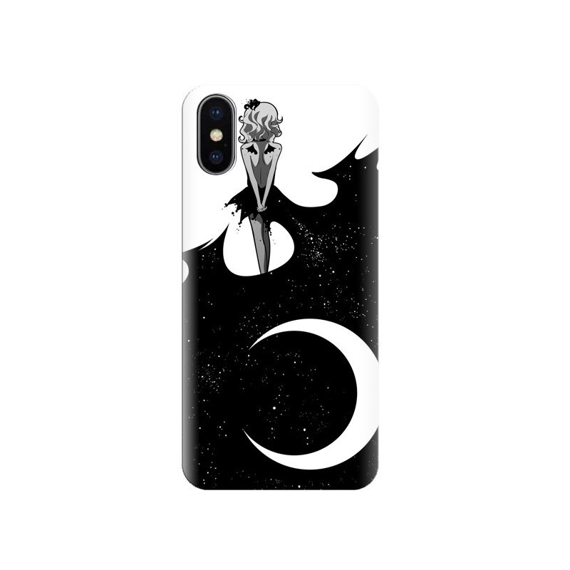 Husa Iphone X Woman-Back-Night-Stars-Moon
