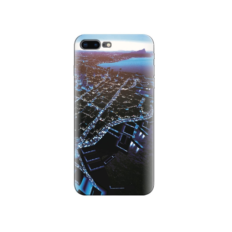 Husa Iphone 8 Plus Amazing Island City At Night Sea Shore Coast