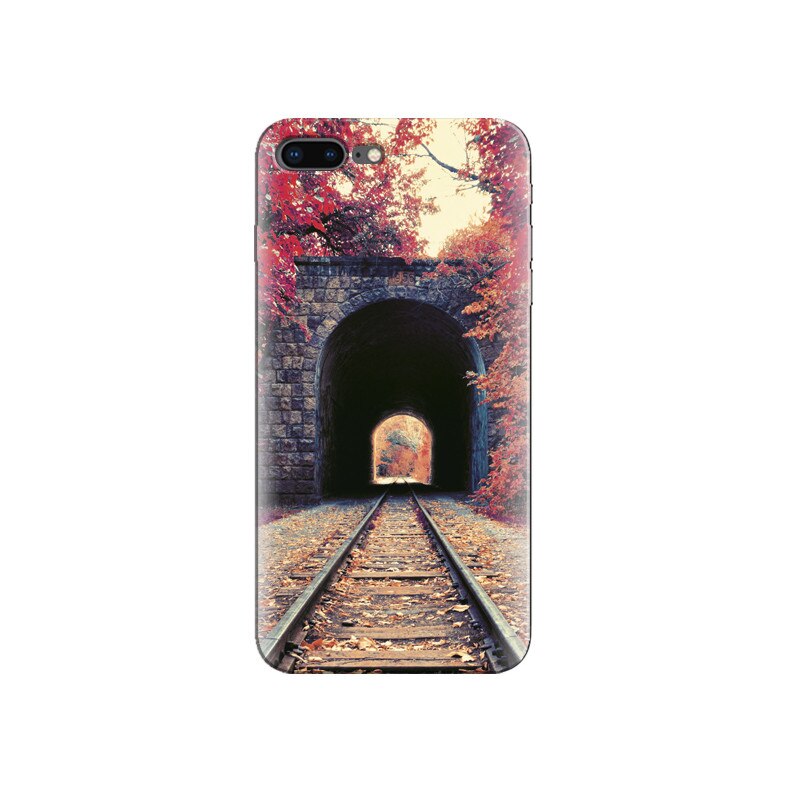 Husa Iphone 7 Plus Autumn Train Tunnel Red Leaves