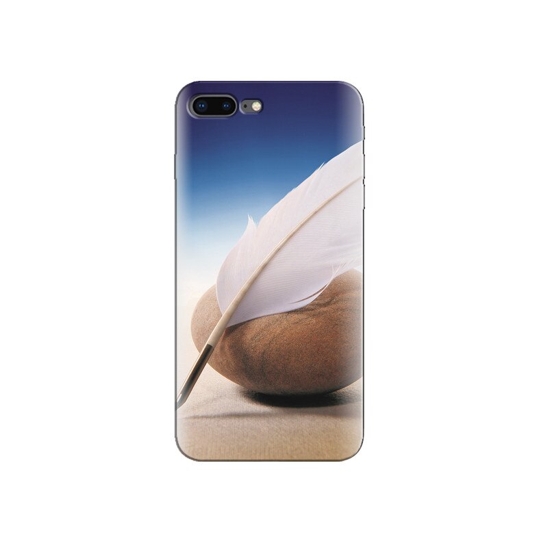Husa Iphone 8 Brown Stone White Feather