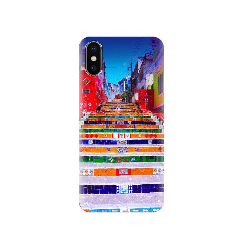 Husa Iphone X Brazil-Landscape-Colorful-Stairs-Buildings