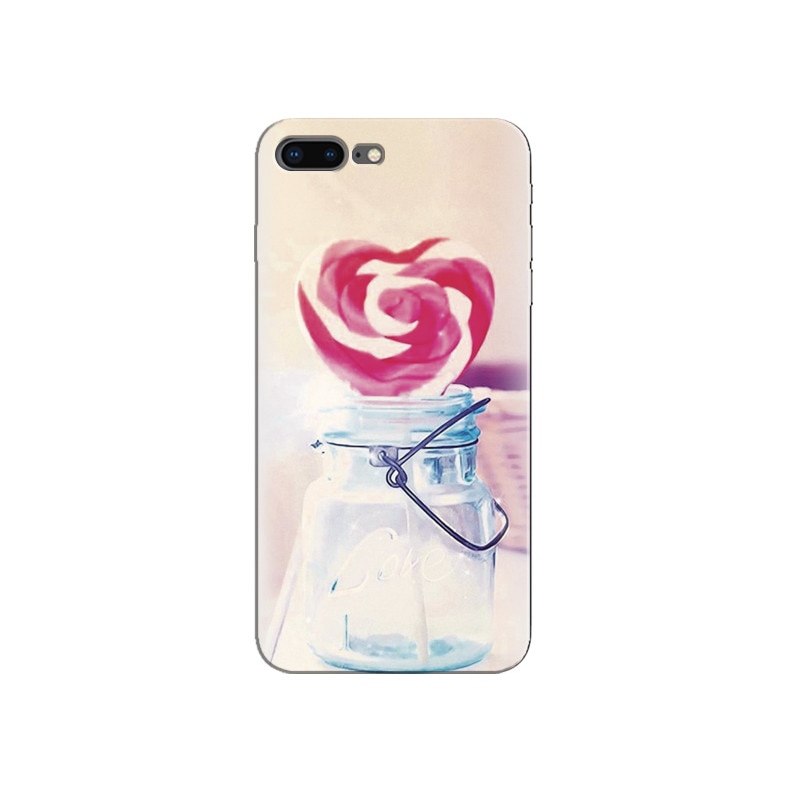 Husa Iphone 7 Plus Heart Candy Cane Glass Jar Valentines Gift