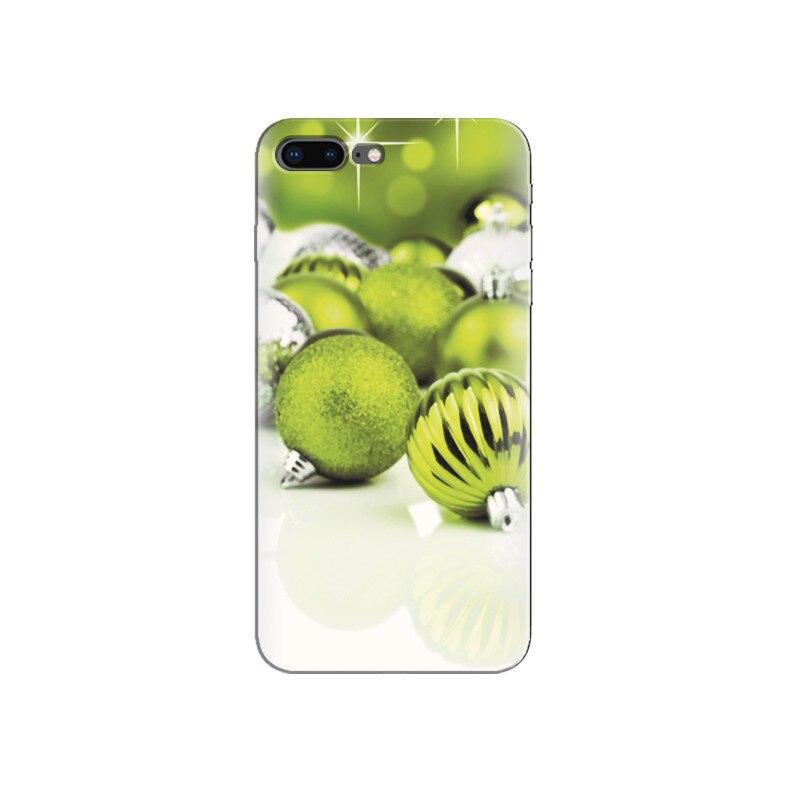Husa Iphone 7 Plus Green Christmas Balls Decorations