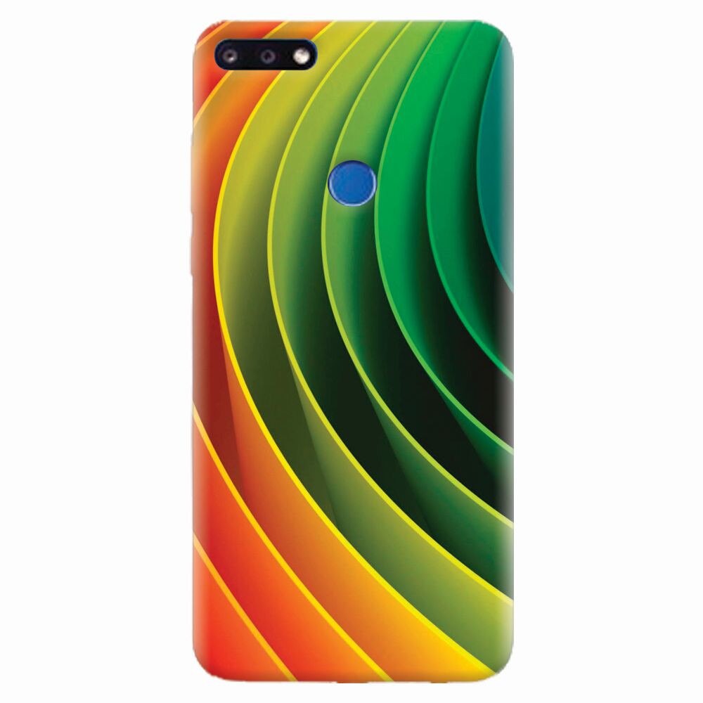 Husa silicon pentru Huawei Y7 Prime 2018, 3D Multicolor Abstract Lines