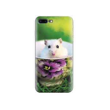 Husa Iphone 5s Cute White Mouse In Cup Husa Iphone 5s Cute White Mouse In Cup