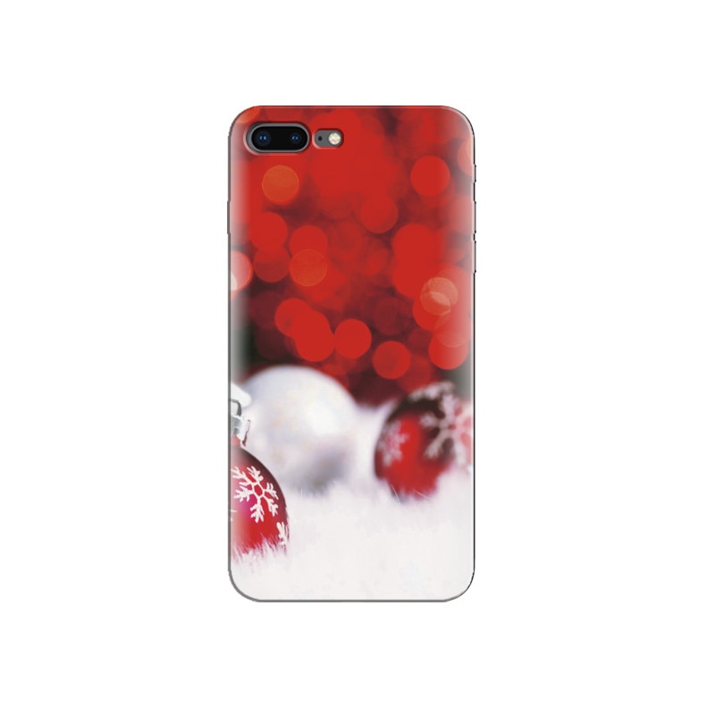 Husa Iphone 5s Christmas Red Balls Bokeh White