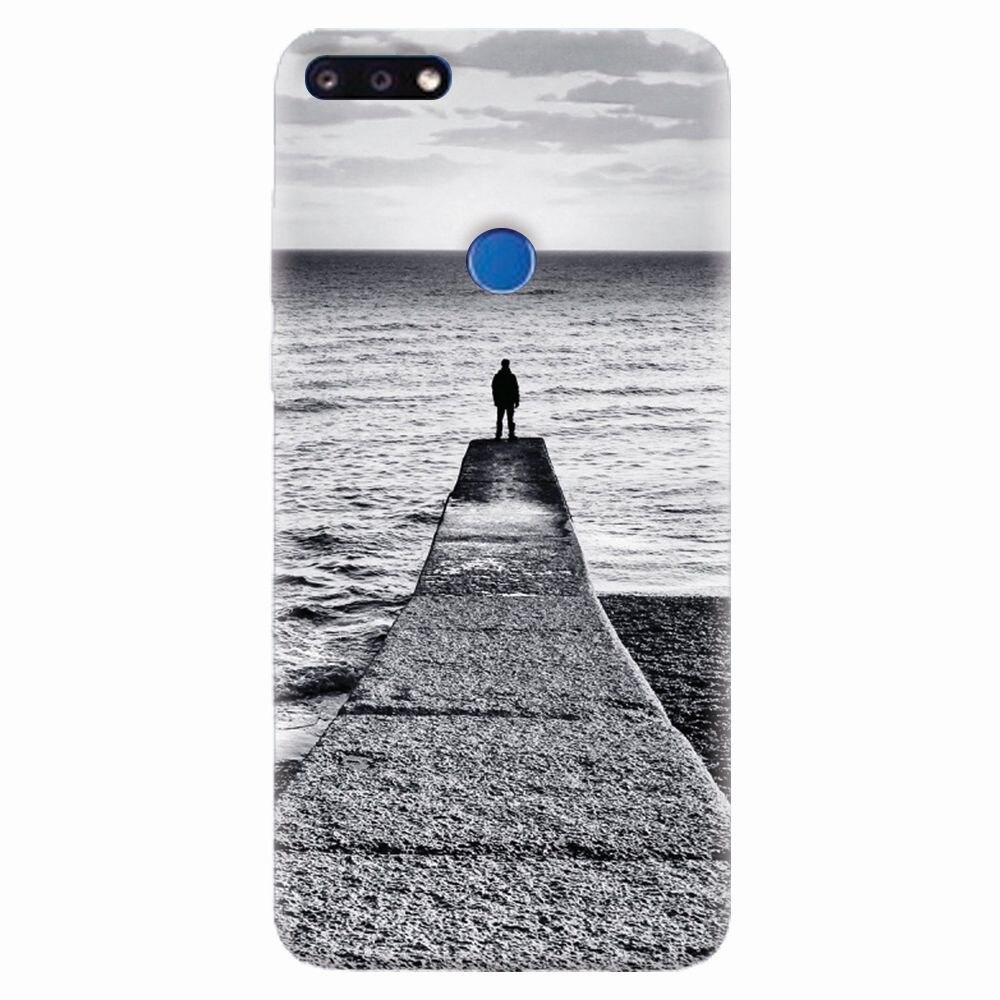 Husa silicon pentru Huawei Y7 Prime 2018, Abstract Dock Man Grey