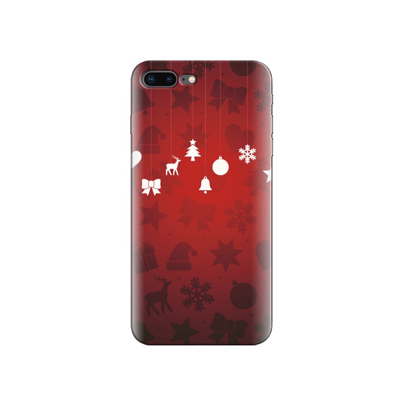 Husa Iphone 7 Minimal Christmas Ornaments Red Background