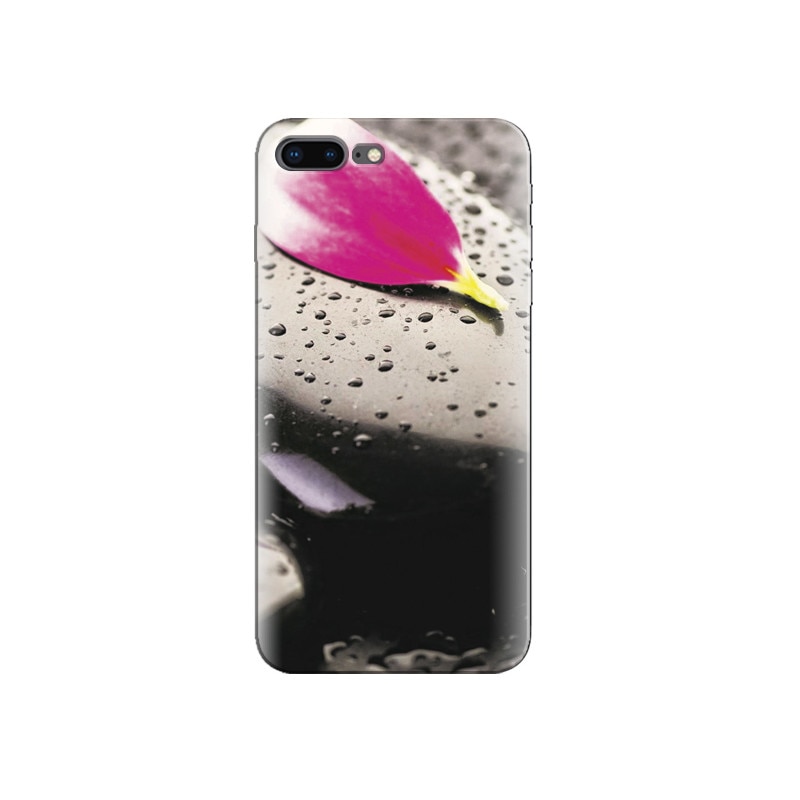 Husa Iphone 5s Purple Petal On Black Pebble Rock
