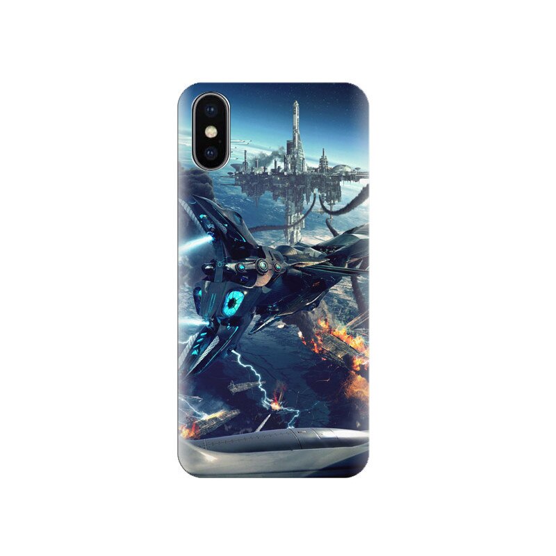 Husa Iphone X Fantasy-Spaceship-Floating-City