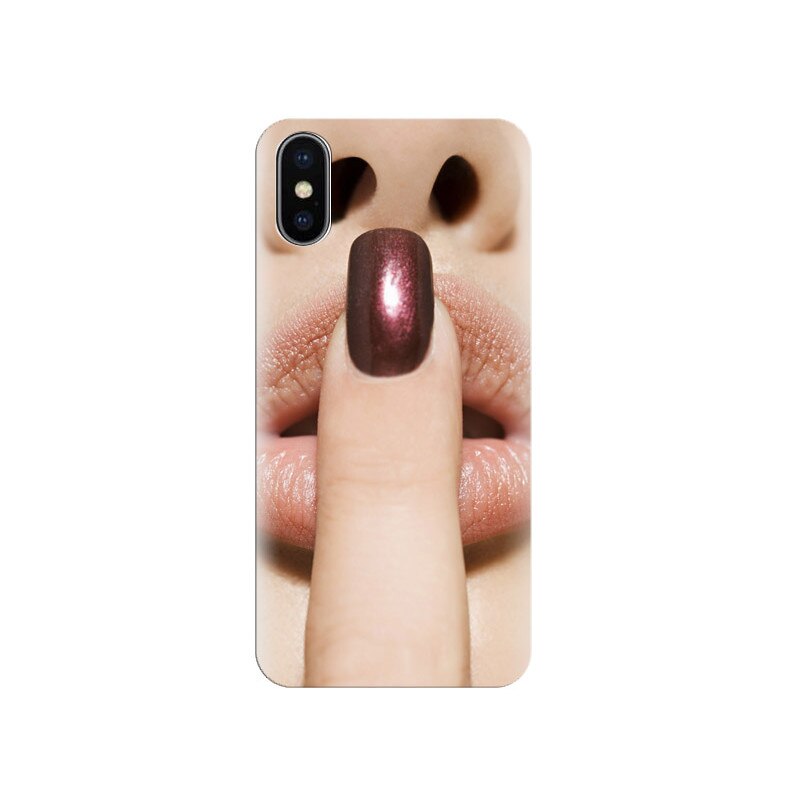 Husa Iphone X Finger-Purple-Nailpolish-Girl-Lips