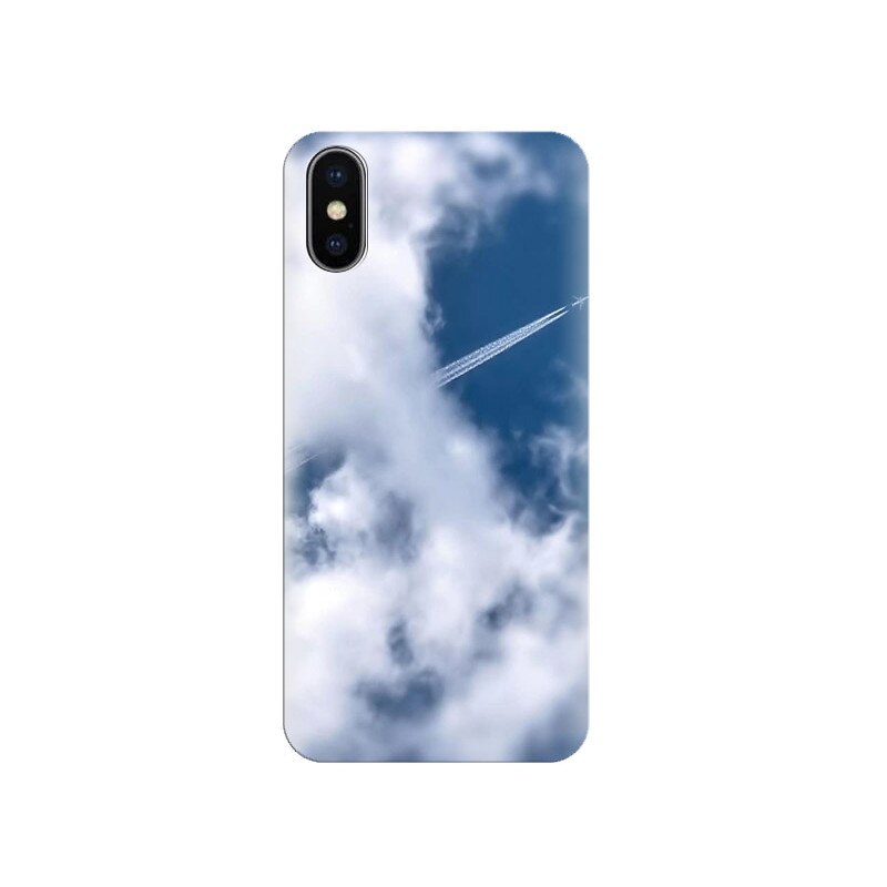 Husa Iphone X Flying-Airplane-Smoke-Trail-Clouds