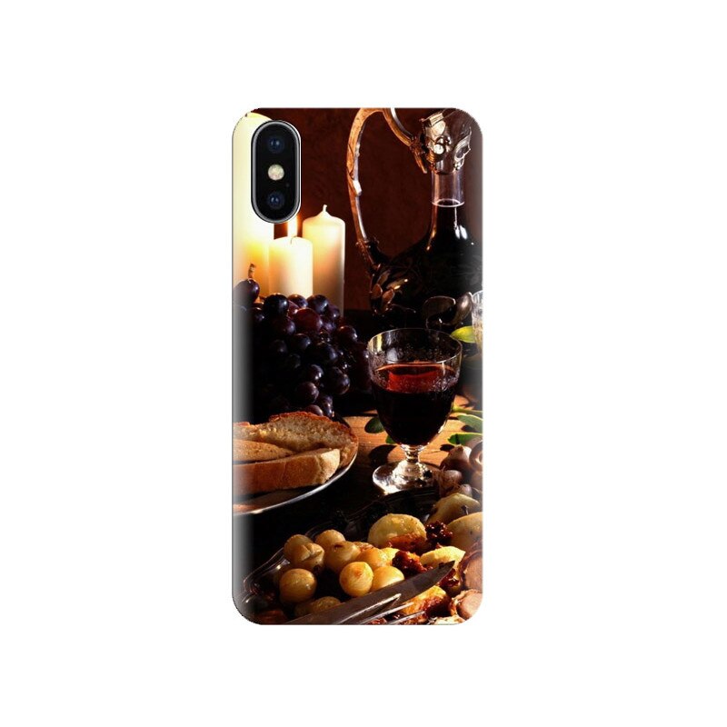 Husa Iphone X Delicious-Meal-Food-Wine-Grapes-Steak-Candles