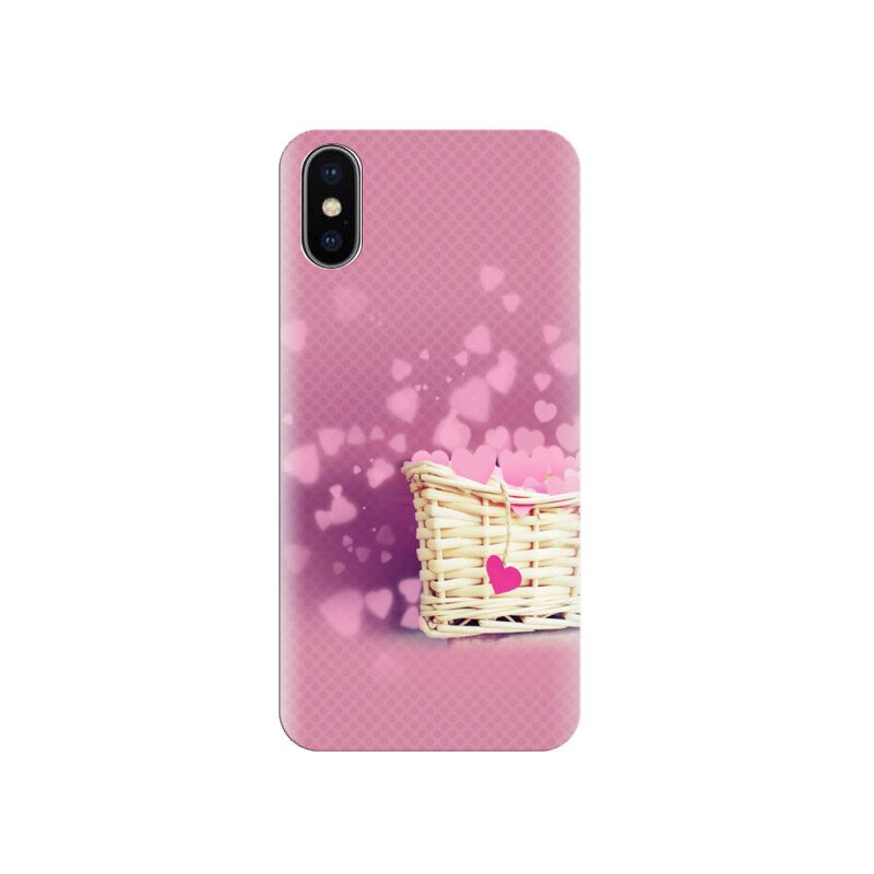 Husa Iphone X Love-Basket-Pink-Hearts