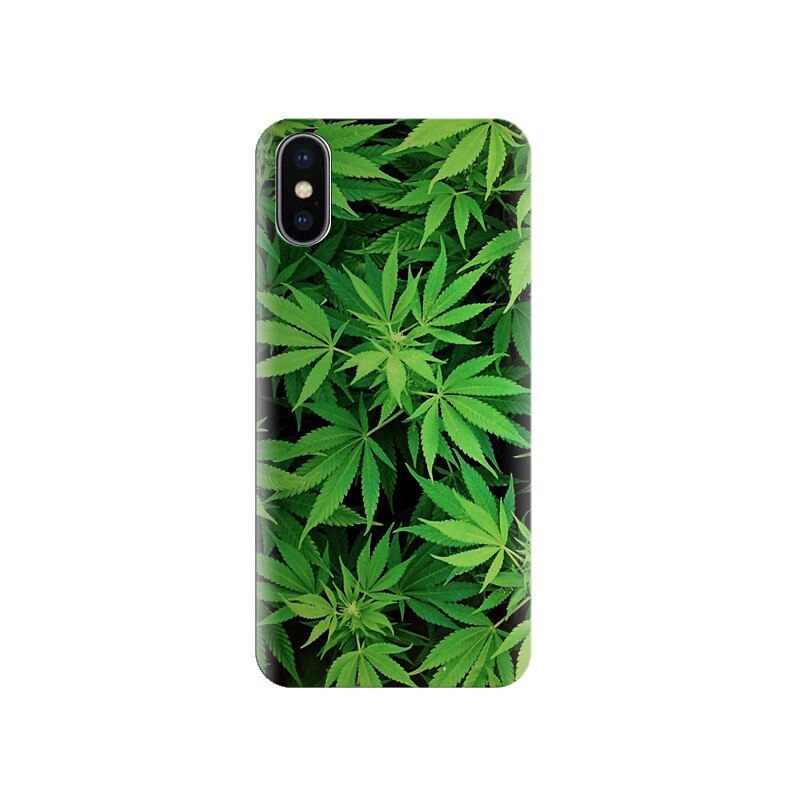 Husa Iphone X Green-Leaf-Pattern