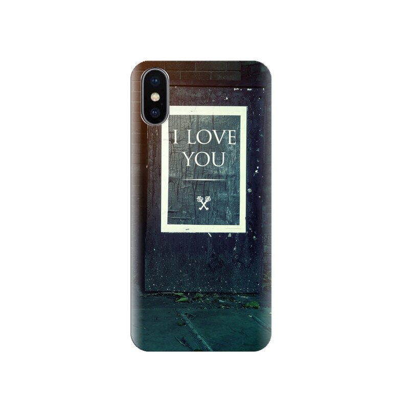 Husa Iphone X I-Love-You-Mom-Wood-Background