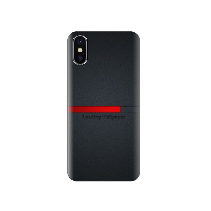 Husa Iphone X Loading-Wallpaper-Red-Line-Grey-Background