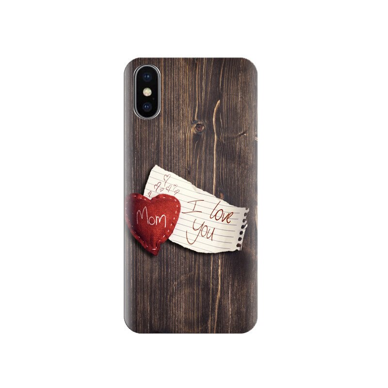 Husa Iphone X I-Love-You-Typography-Pink-Heart