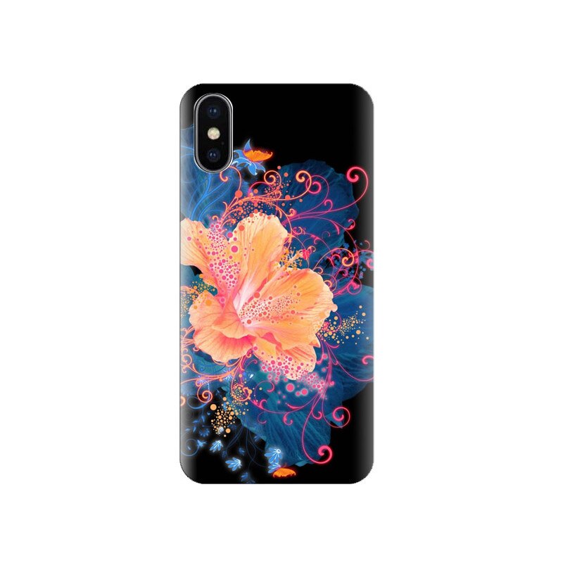 Husa Iphone X Hd-Abstract-Flower-Neon-Painting
