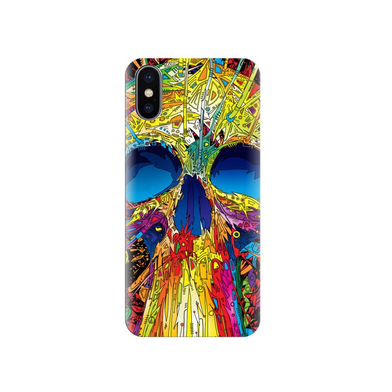 Husa Iphone X Abstract-Multicolored-Skull