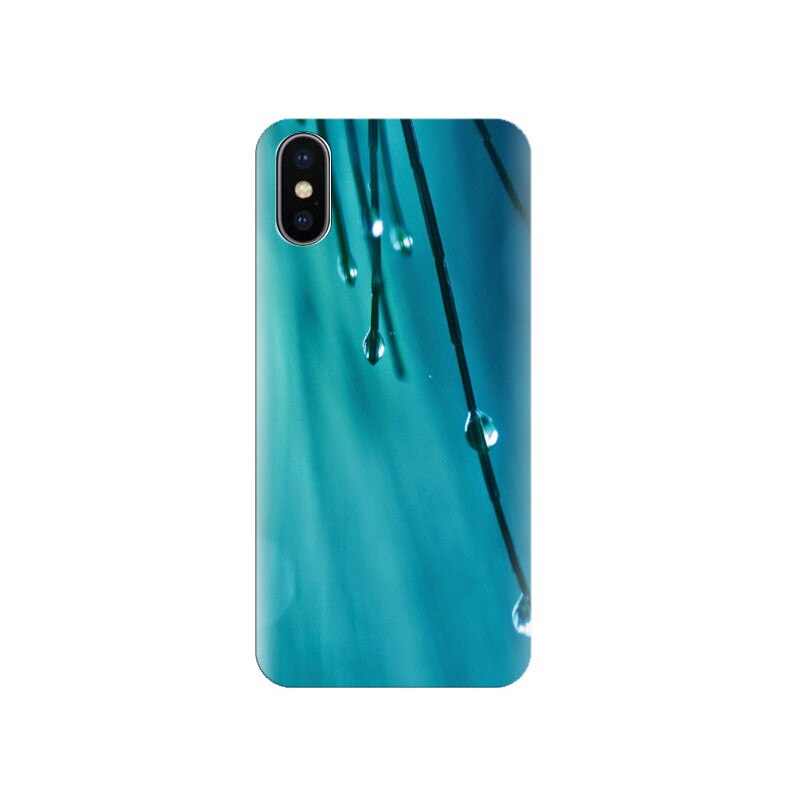 Husa Iphone X Macro-Dew-Drops-Blue