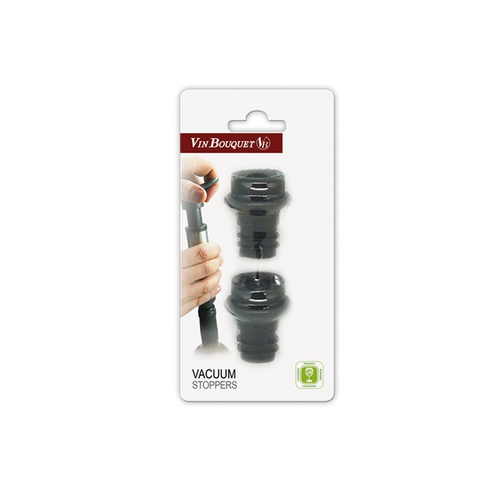 Set de doua dopuri pentru pompa de vidare, 4 x 2 cm, negru