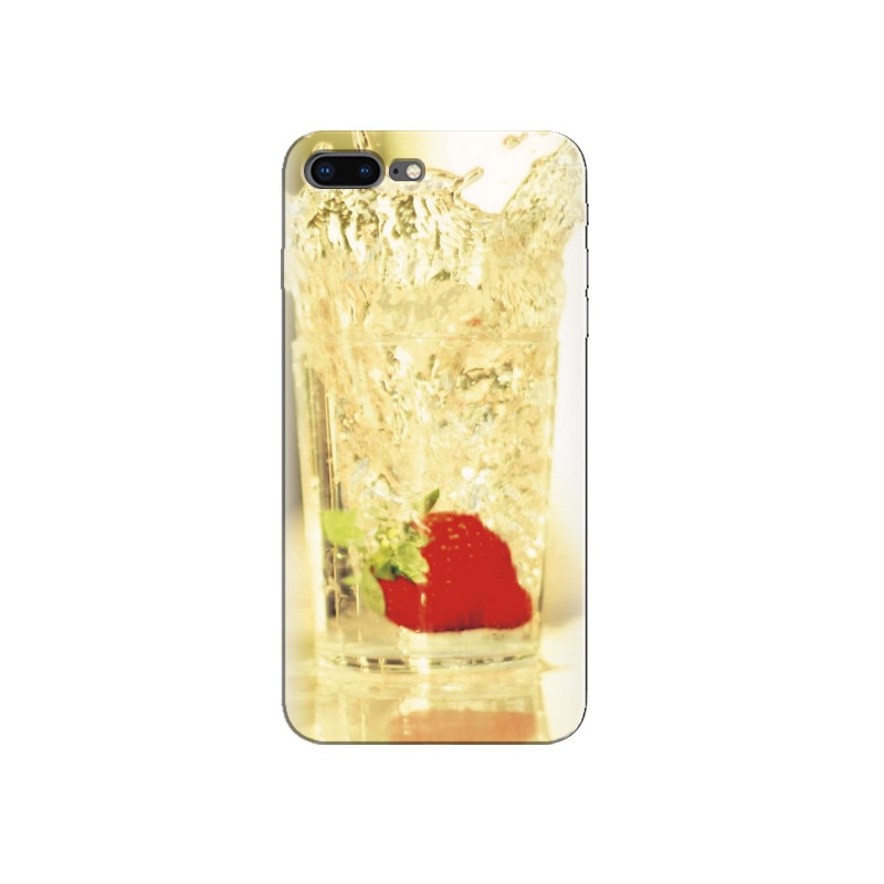 Husa Iphone 7 Strawberry Falling In Glass Of Water