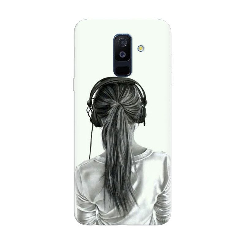 Husa silicon pentru Samsung Galaxy A6 Plus 2018, Girl With Headphone