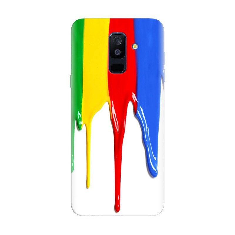 Husa silicon pentru Samsung Galaxy J8 Plus 2018, Dripping Colorful Paint