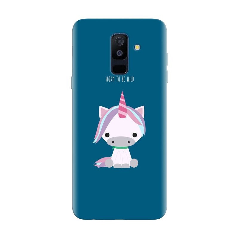 Husa silicon pentru Samsung Galaxy J8 Plus 2018, Horn To Be Wild Cute Unicorn
