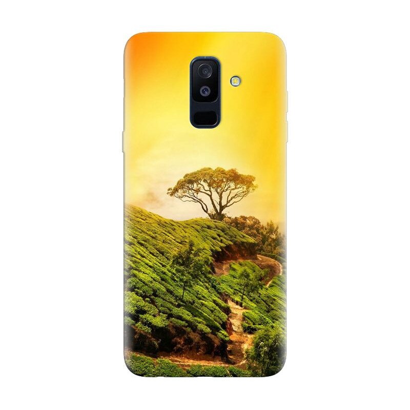 Husa silicon pentru Samsung Galaxy J8 2018, Hill Top Tree Golden Light