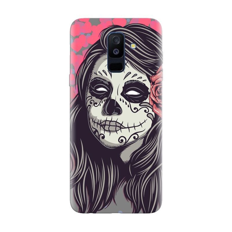Husa silicon pentru Samsung Galaxy J8 Plus 2018, Mexican Girl Skull