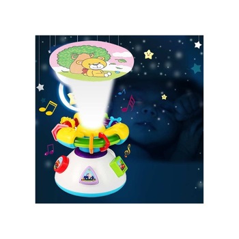 Jucarie interactiva Volan cu proiectie de lumini, jucarii zornaitoare si multiple activitati Jucarie interactiva Volan cu proiectie de lumini, jucarii zornaitoare si multiple activitati