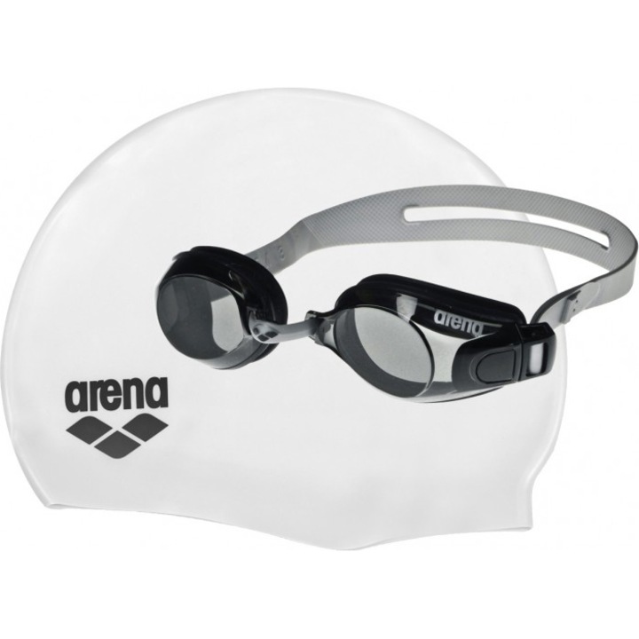 Комплект очила за плуване Adult Arena Pool, TU, Silver/Smoke/White/Black
