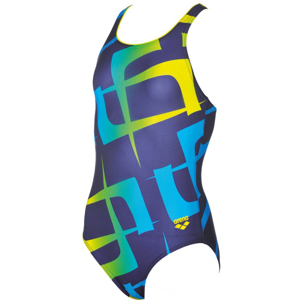 Costum inot Arena Scrawl Jr pentru copii, Navy/Yellow, Albastru/Galben, M
