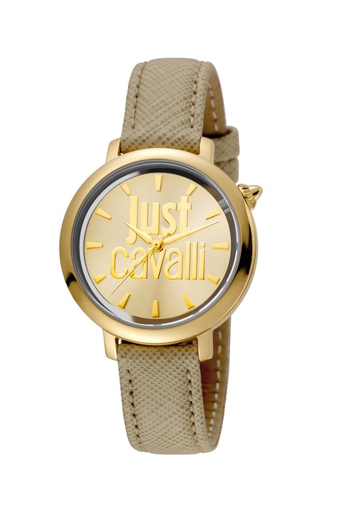 JUST CAVALLI, Часовник с кожена каишка, Кафяв