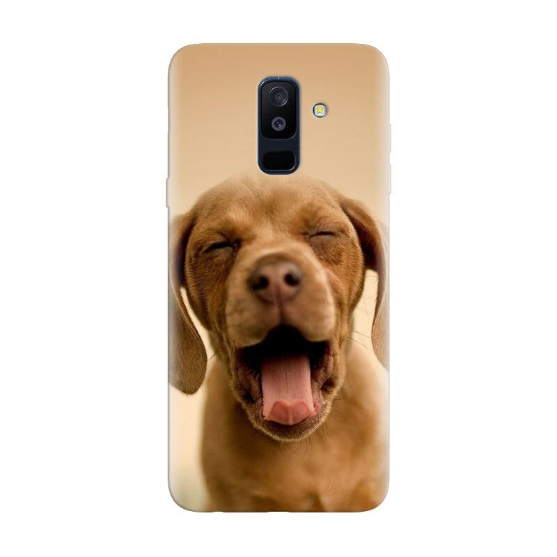 Husa silicon pentru Samsung Galaxy J8 2018, Cute Yawning Puppy