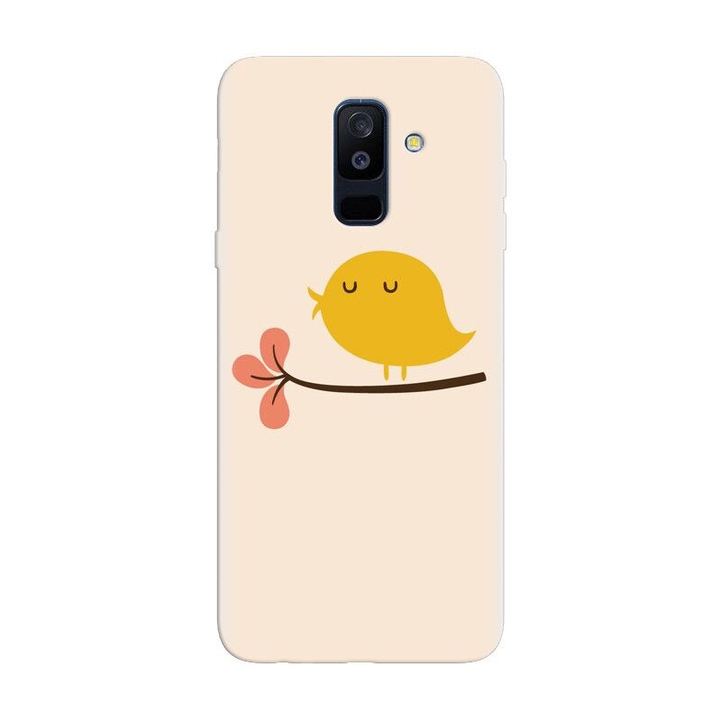 Husa silicon pentru Samsung Galaxy A6 Plus 2018, Flat Minimal Cute Bird Illustration