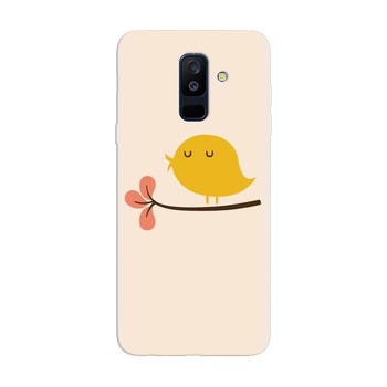 Husa silicon pentru Samsung Galaxy A6 Plus 2018, Flat Minimal Cute Bird Illustration Husa silicon pentru Samsung Galaxy A6 Plus 2018, Flat Minimal Cute Bird Illustration