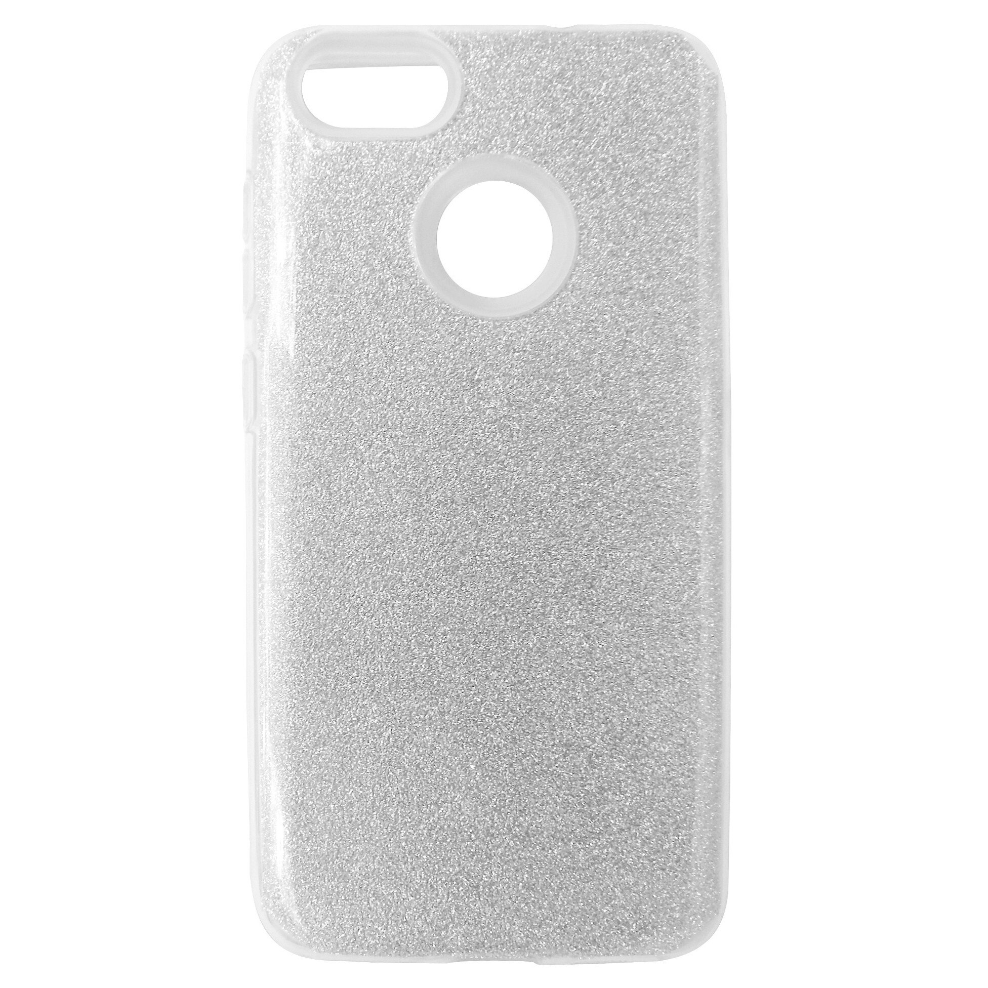 Husa silicon + plastic Forcell Shining argintie pentru Huawei P9 Lite Mini (Y6 Pro 2017)