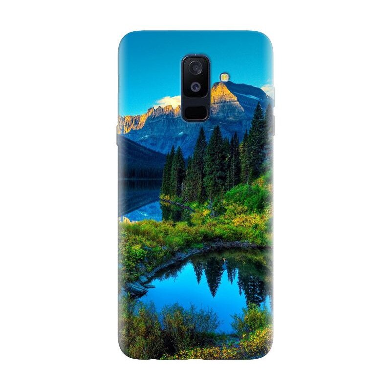 Husa silicon pentru Samsung Galaxy J8 Plus 2018, HDR Mountains Lake