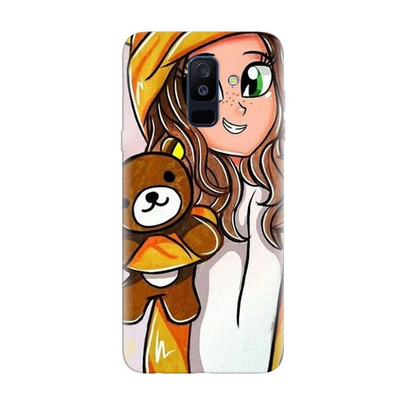 Husa silicon pentru Samsung Galaxy J8 Plus 2018, Girl With Little Bear