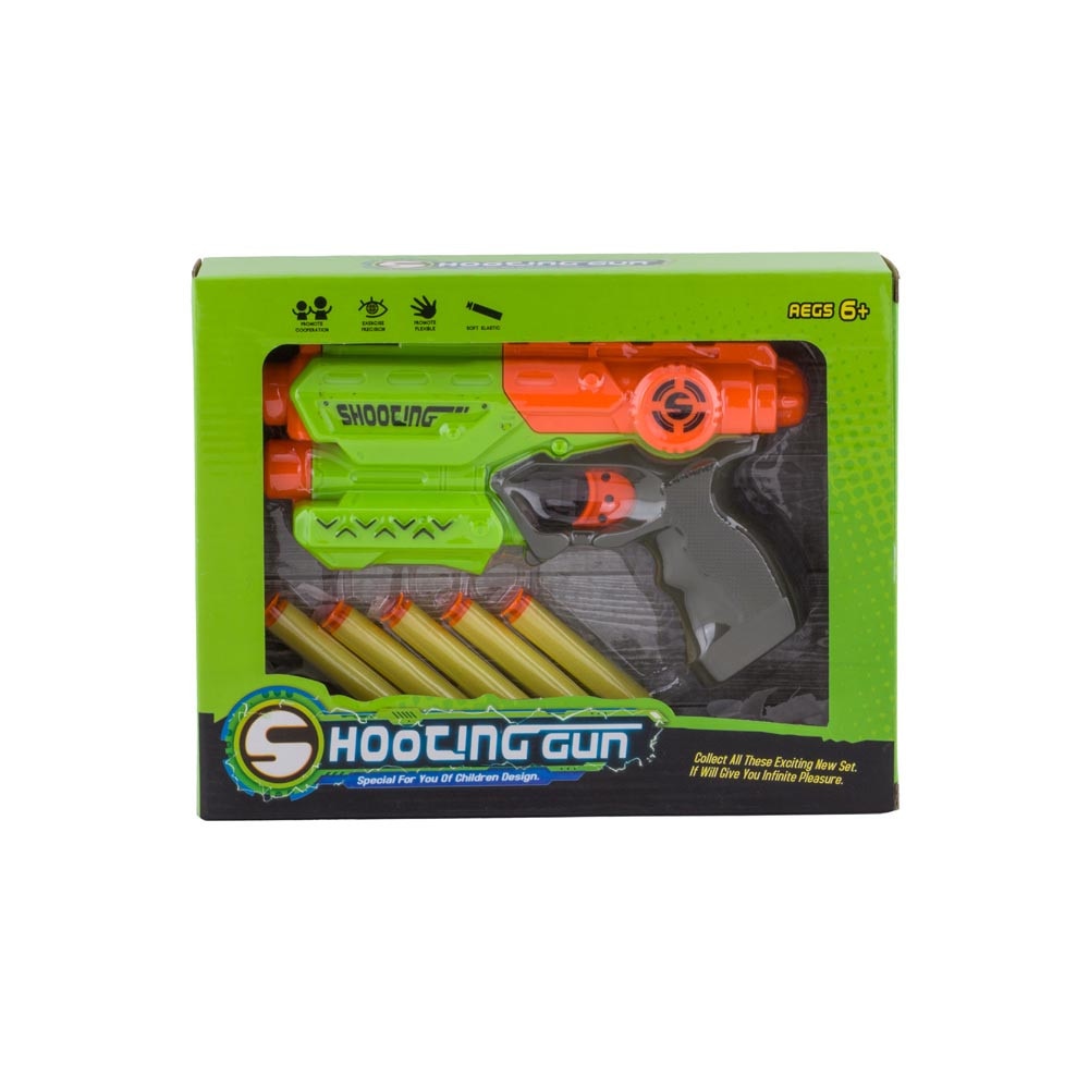 Pistol cu 5 proiectile din spuma, verde