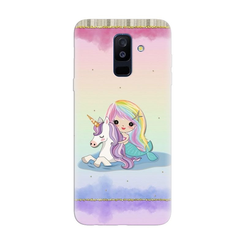 Husa silicon pentru Samsung Galaxy J8 Plus 2018, Mermaid Unicorn Play
