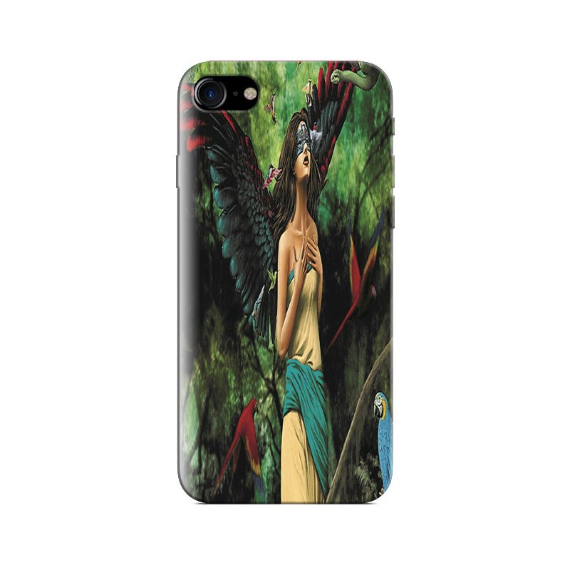 Husa Iphone 8 Beautiful Angel Playing With Snake And Parrots