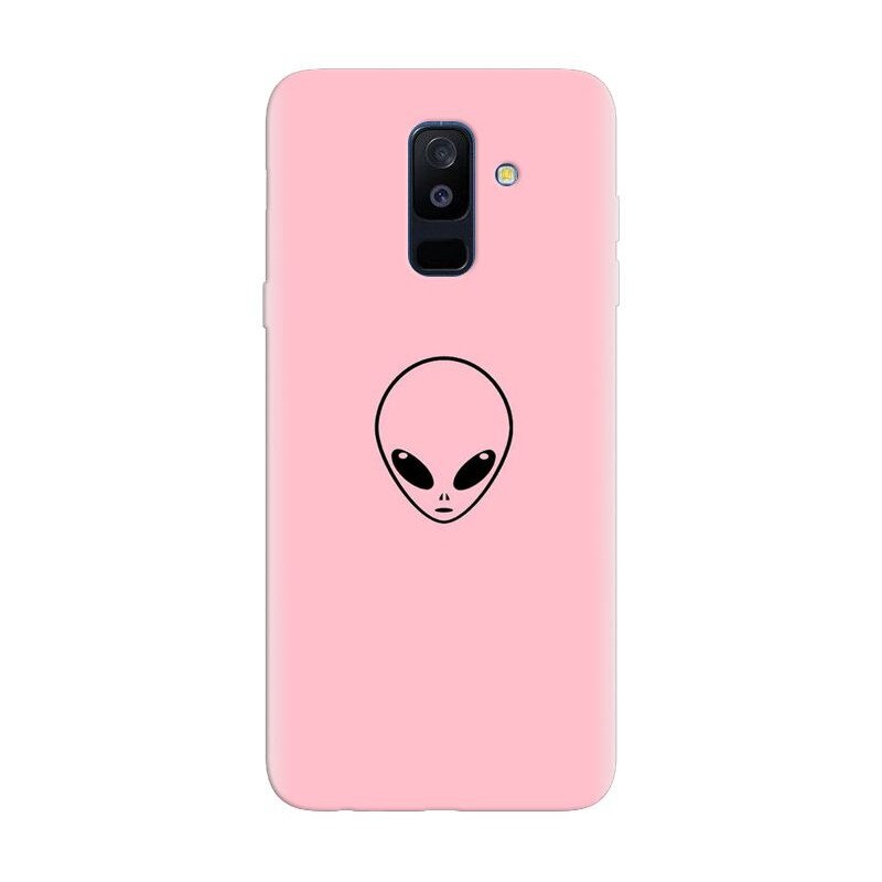 Husa silicon pentru Samsung Galaxy J8 Plus 2018, Pink Alien