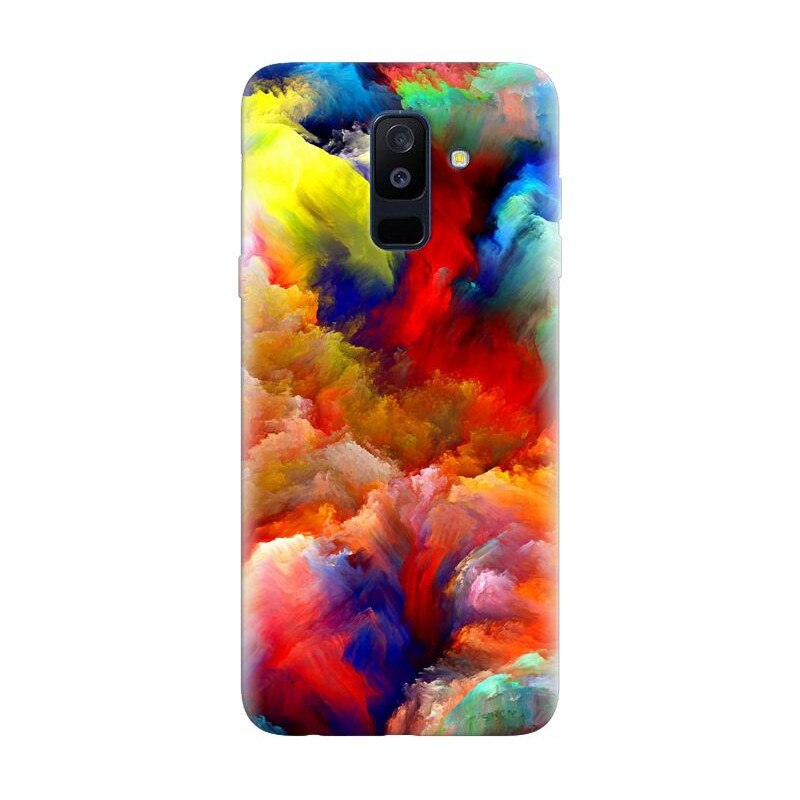 Husa silicon pentru Samsung Galaxy J8 Plus 2018, Oil Painting Colorful Strokes
