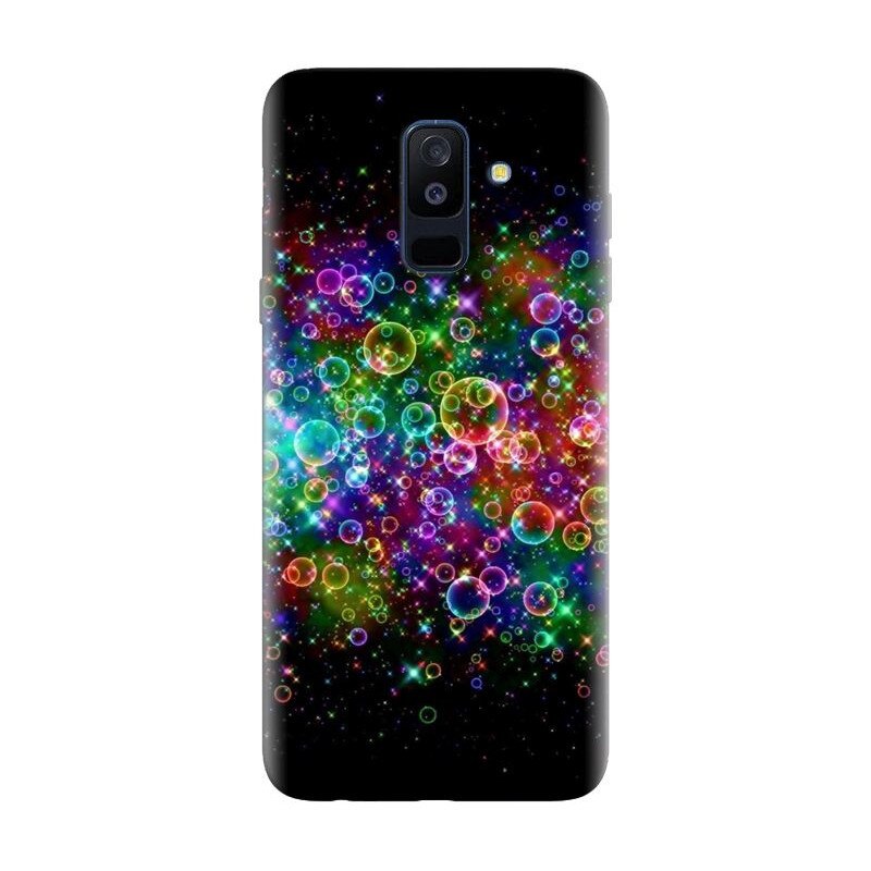 Husa silicon pentru Samsung Galaxy J8 Plus 2018, Rainbow Colored Soap Bubbles