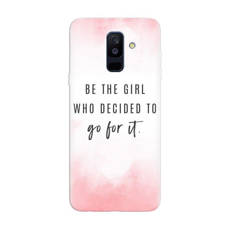 Husa silicon pentru Samsung Galaxy J8 Plus 2018, Quotes Pink