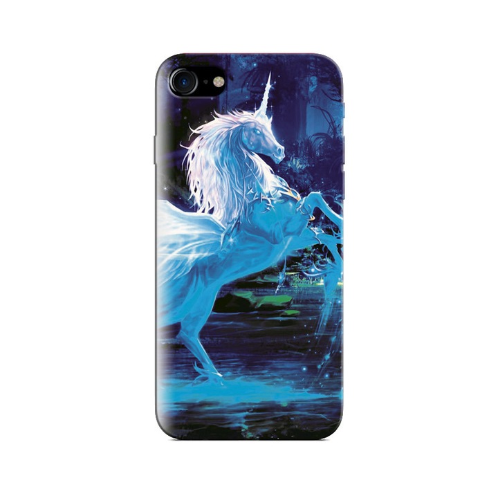 Iphone 5s Blue Horse tok szárnyakkal és kürttel, Fantasy